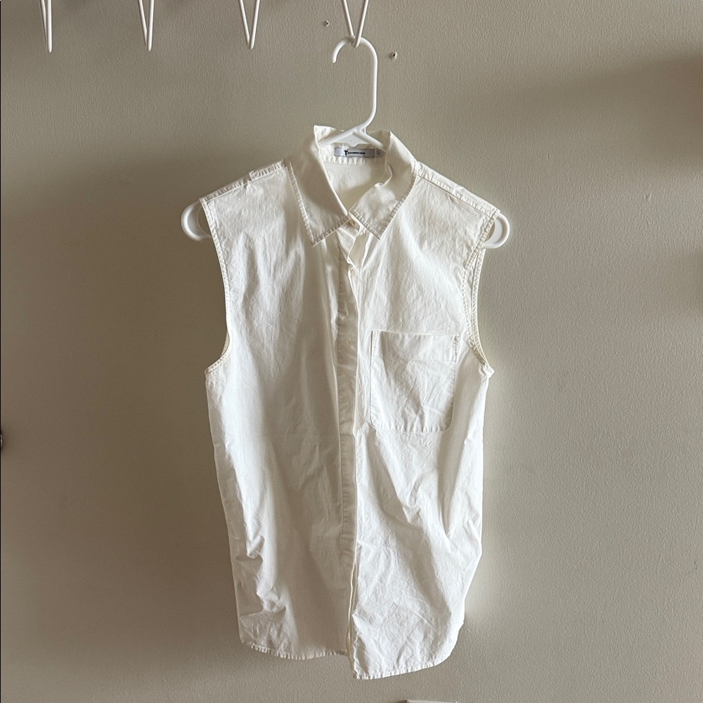 Alexander Wang Sleeveless White Button Down Shirt